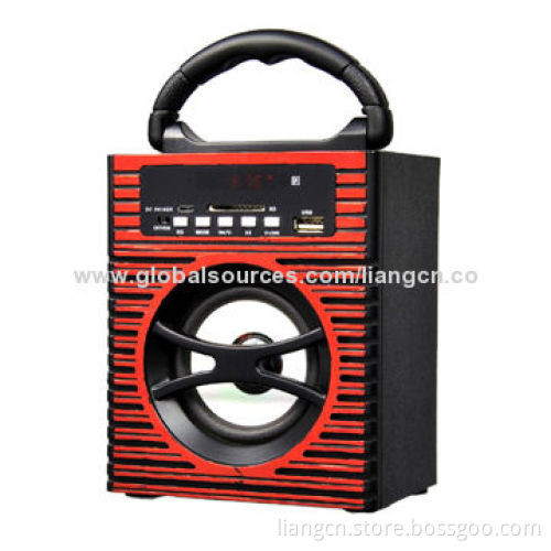 Portable Wooden Speaker with FM, USD Reader, microSD Card Slot with Bluetooth Optional